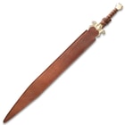 Golden Scorpion Sword And Sheath - Stainless Steel Blade, Wooden Handle, Brass Handguard And Pommel - Length 35 1/4”