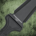 Combat commander gladiator sword enclosed in black reinforced nylon sheath
