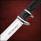 Black and Silver Katana Sword in Black Faux Leather Sheath
