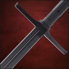 It has a solid, intricately detailed, molded polypropylene construction complete with a crossguard and heavily textured hilt