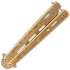 Vortex Gold Butterfly Knife closed