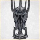 Front view of Sauron's detailed helmet