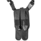 M48 OPS Universal Horizontal Shoulder Holster - Black - Fits Most Pistols / Handguns - Semiautomatic / Semi Auto, Revolvers, More - Double Mag Pouches - Padded Shoulder - Adjustable Harness