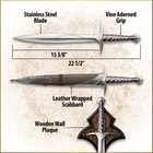 Details and features of the Sting Sword and Scabbard included in the Hobbit Bilbo Collection.