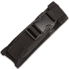 Black nylon sheath with buckle closure