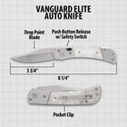 Vanguard Elite Auto Knife Pearl specifications