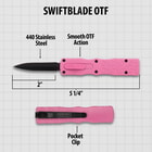 Pink ShadowMaster Mini OTF Knife Specifications