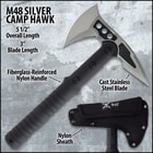 The head is attached to the 30% fiberglass and nylon reinforced handle with sturdy metal bolts