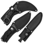 Black Legion Midnight Black Triple Set - Karambit / Mini Huntsman / Military Fixed Blade