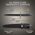 The dagger has a black, wire-wrapped hilt and features a shiny, black chrome guard and skullcrusher pommel