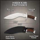 It has a perfectly sharp, 11 7/8” 5Cr15MoV tool steel blade with a mirror polished finish, extending from a chrome-plated guard