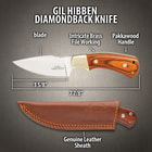 It has a 3 5/8”” full-tang, 7Cr17 steel blade with brass fileworked accents along the tang, extending from a nickel silver bolster