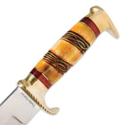 Timber Rattler Amarillo Skies Bowie Fixed Blade Knife Genuine Bone