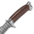 Timber Rattler Hidden Corral Skinner / Fixed Blade Knife with Nylon Sheath - DamascTec Steel Blade