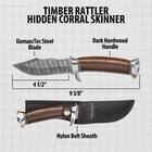 Diagram of knife with dimensions and sheath details