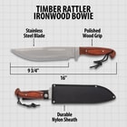 Diagram of knife with dimensions and features