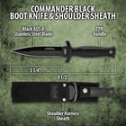 United Cutlery Commander Black Boot Knife and Shoulder Sheath