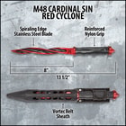 Cardinal Sin Red M48 Cyclone - 2Cr13 Stainless Steel Blade, Reinforced Nylon Handle, Stainless Steel Guard And Pommel