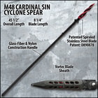 M48 Cardinal Sin Cyclone Spear With Vortec Sheath - Cast Stainless Steel Blade, Reinforced Nylon Handle - Length 45 1/2”