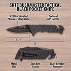 SHTF Bushmaster Tactical Black Pocket Knife