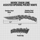 Diagram of Havoc chain link pocket knife