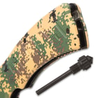 The SOA Camo Field Pocket Knife comes with a pull-out firestarter rod