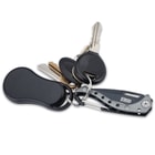 The compact pocket knife has an overall length of 4 3/4” and it is 2 3/4” when closed, so that it fits perfectly on a keyring