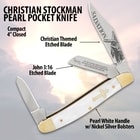 Christian Pearl Pocket Knife with only second blade showing