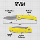 S.O.A. Apex Yellow EDC Pocket Knife