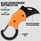 Orange RaptorClip EDC specifications