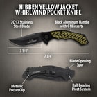 A detailed look at the pocket knife's textured handle