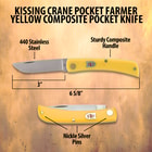 Kissing Crane Pocket Farmer Yellow Composite Pocket Knife