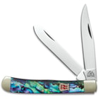 Kissing Crane Genuine Abalone Trapper Pocket Knife