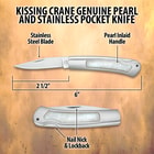 Kissing Crane Genuine Pearl And Stainless Pocket Knife