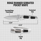 Serrated Ridge Runner Pocket Knife specifications