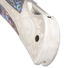 Timber Wolf Gentleman’s Abalone Pocket Knife - Lock Back, Stainless Steel Blade, Genuine Abalone Inlays, Nickel Silver Bolsters