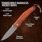 Damascus Timber Wolf Pocket Knife specifications
