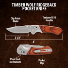 Diagram of Timber Wolf Ridgeback pocket knife features
