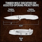 Timber Wolf Executive EDC Assisted Opening Pocket Knife - Satin Silver