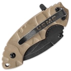 USMC Scorching Sands Assisted Opening Hawkbill Pocket Knife - G10 Handle - Officially Licensed