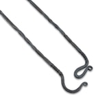 A close-up view of the hooked handles