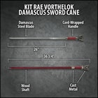 Vorthelok Folded Damascus Sword Cane