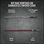 Vorthelok Folded Damascus Sword Cane