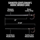 Details and features of the Sword Cane.