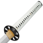 White Zombie Slayer Katana Sword And Leather Wrapped Scabbard