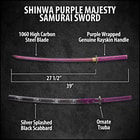 Shinwa Purple Majesty Samurai Sword