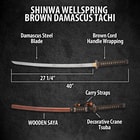 Wellspring Brown Damascus Tachi specifications