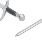 A close-up of the handle and blade