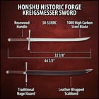 A dimension shot of the sword and its scabbard.