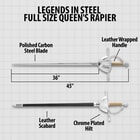 Diagram of full-size Queen's rapier with dimensions